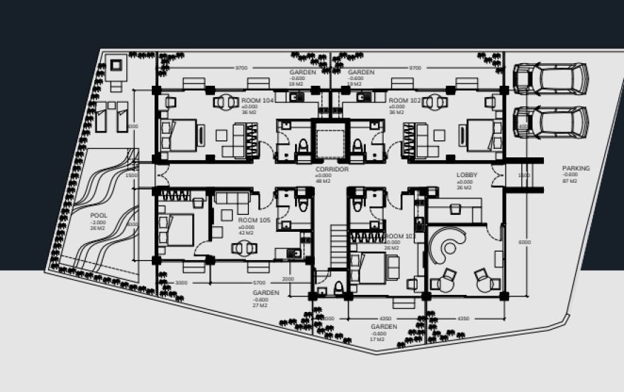 Site plan – Apart-hotel AVIATOR
